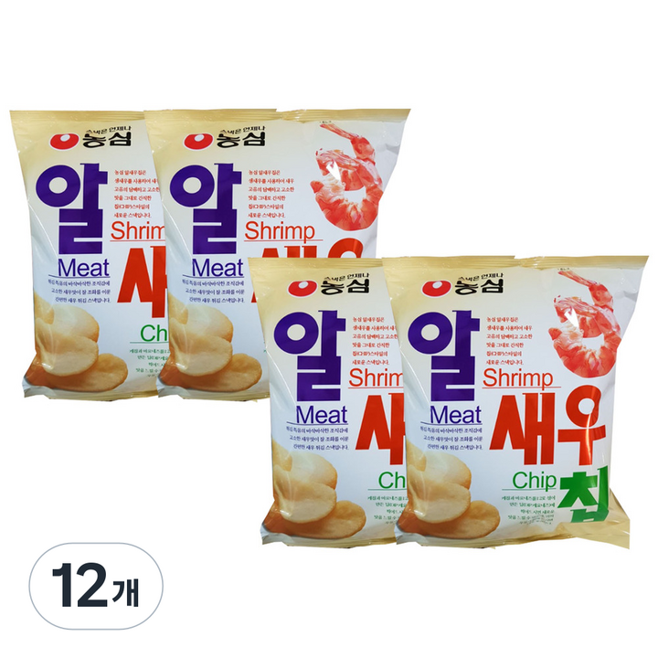 농심 알새우칩, 130g, 12개