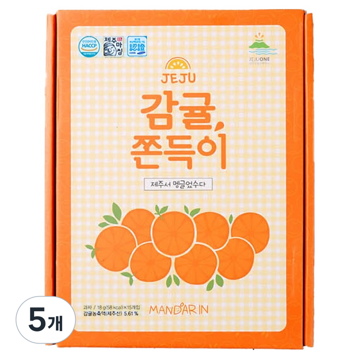 제주원 제주 감귤 쫀득이 15p, 270g, 5개