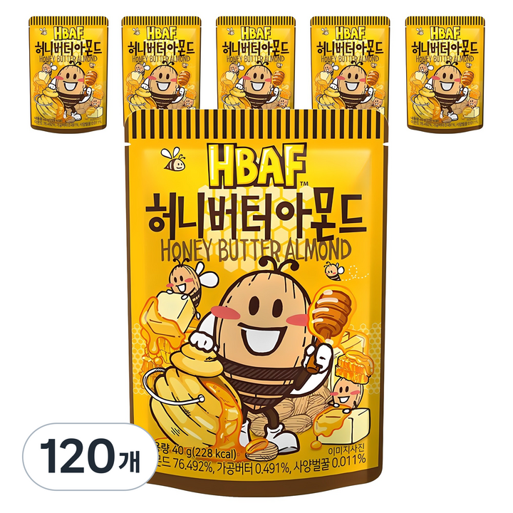 바프 허니버터 아몬드, 40g, 120개