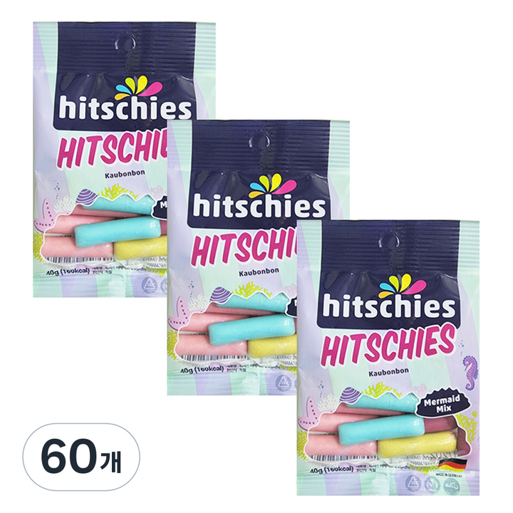 히치스 머메이드 수수깡젤리, 60개, 40g