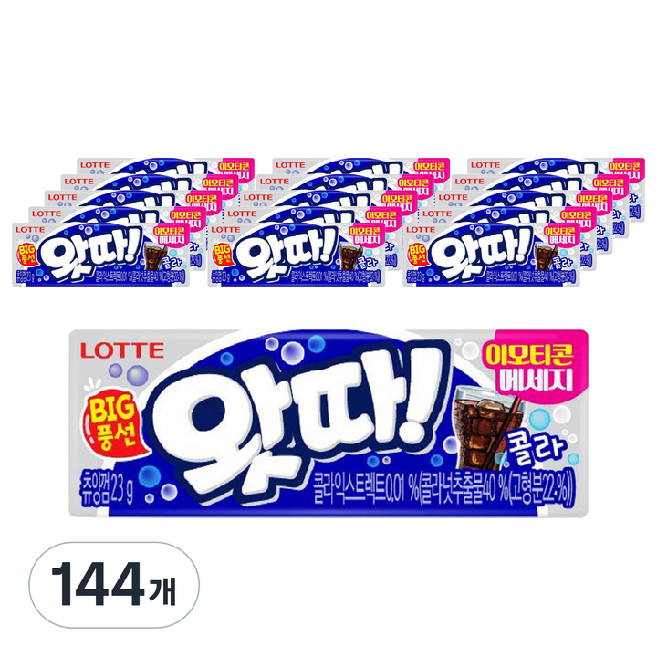 롯데웰푸드 왓따 콜라 껌, 23g, 144개