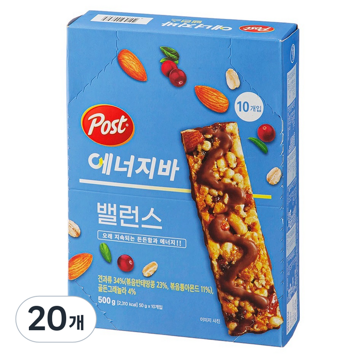 포스트 에너지바 밸런스, 500g, 20개
