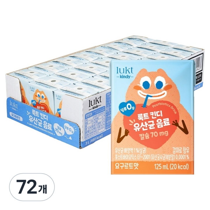 룩트킨디 유아용 유산균 음료, 72개, 125ml