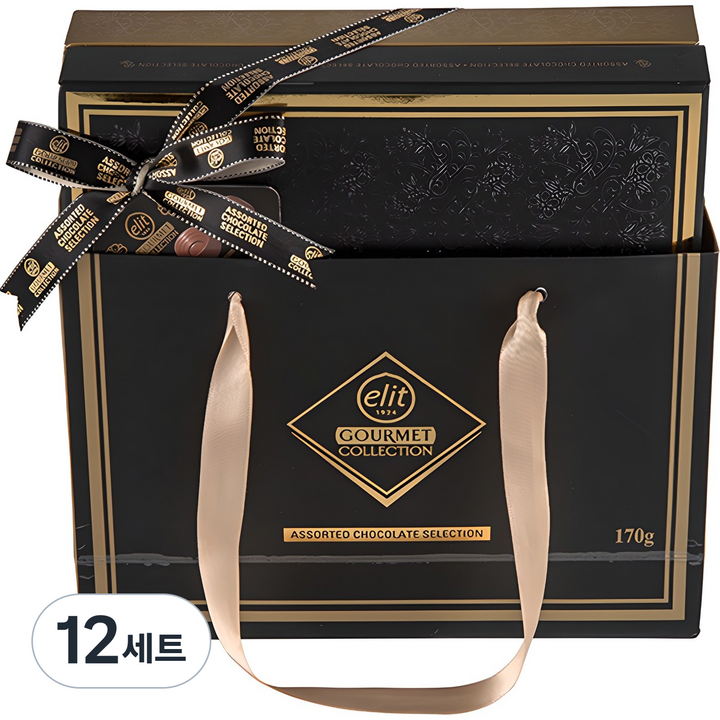 elit 고메 어쏘티드 셀렉션 초콜렛 세트 블랙, 12세트, 170g