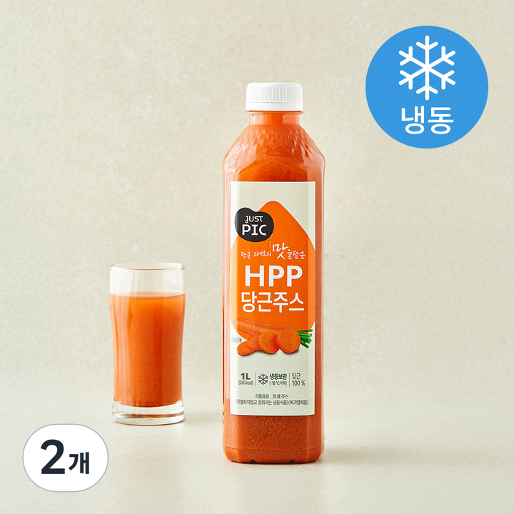 팜앤푸드 HPP 당근주스 (냉동), 2개, 1L