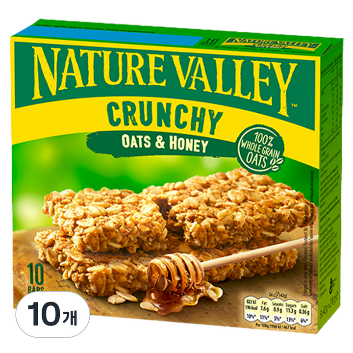 네이쳐밸리 크런치 그래놀라바 오츠 앤 허니, 210g, 10개