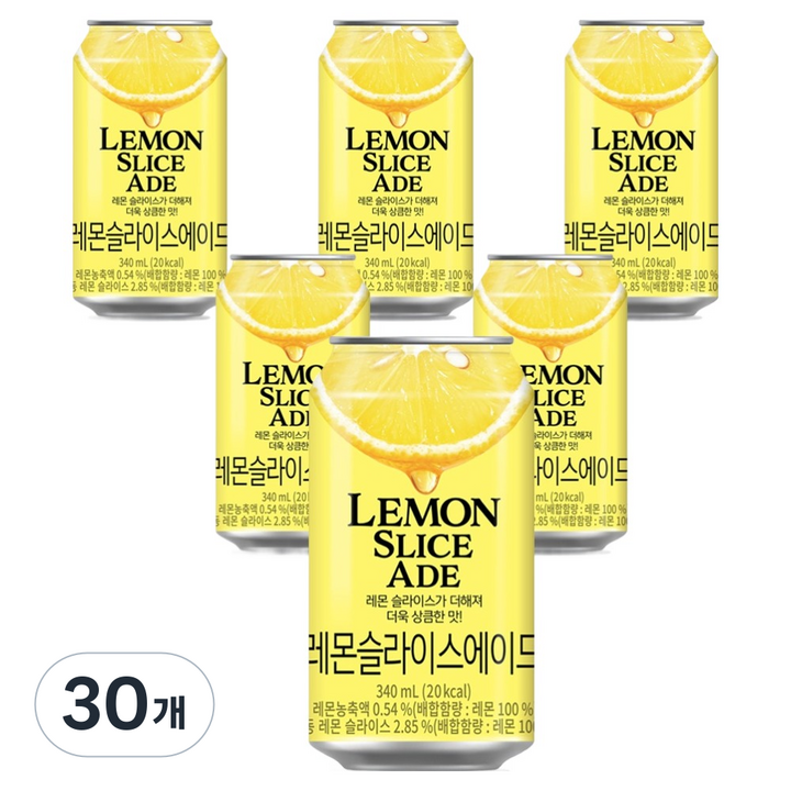 레몬 슬라이스 에이드, 30개, 340ml