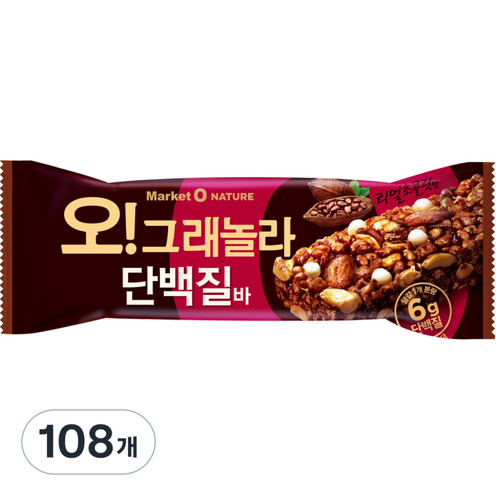 마켓오네이처 오 그래놀라 단백질바, 40g, 108개