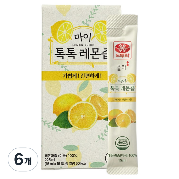 도투락 마이 톡톡 레몬즙, 225ml, 6개