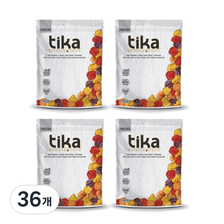 티카 파타고니아 감자 + 비트뿌리 + 고구마 칩스, 35g, 36개