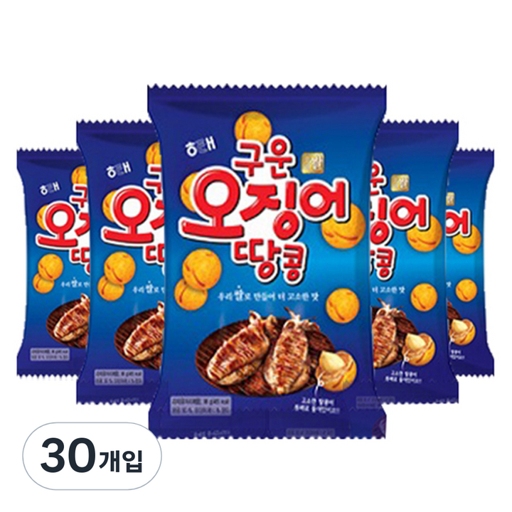 해태제과 구운 오징어 땅콩, 98g, 30개