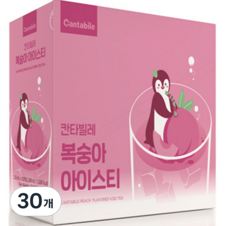 동서웰빙 칸타빌레 복숭아아이스티, 230ml, 30개
