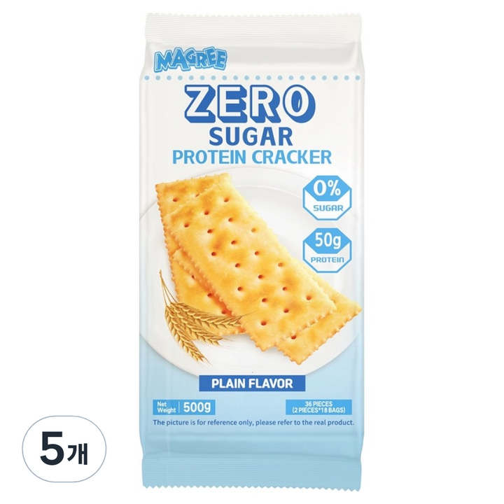 매그리 제로 슈거 프로틴 크래커 플레인맛, 500g, 5개