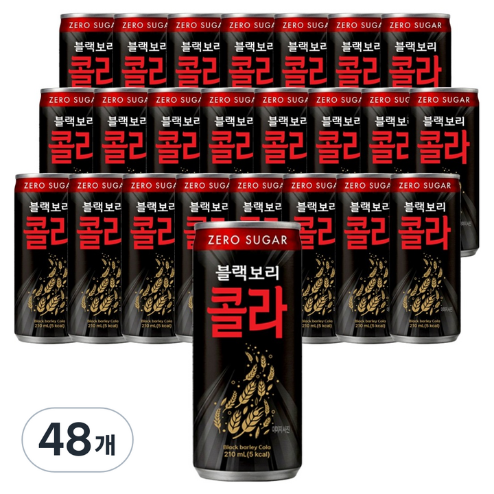 하이트진로 블랙보리콜라, 48개, 210ml