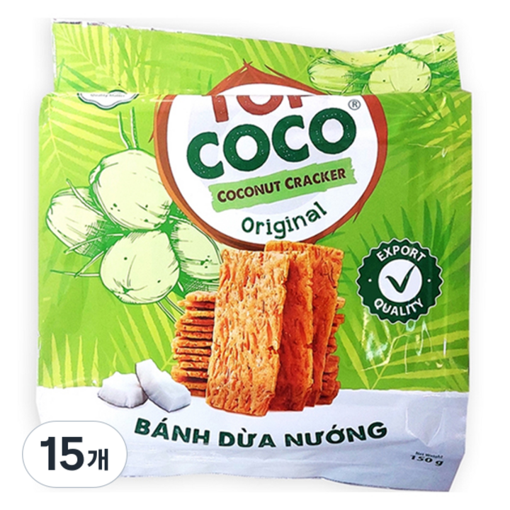 탑코코 코코넛 크래커 오리지널, 150g, 15개