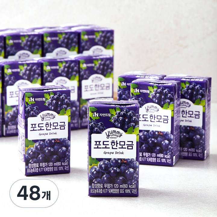 자연드림 야미야미 포도 한모금, 120ml, 48개