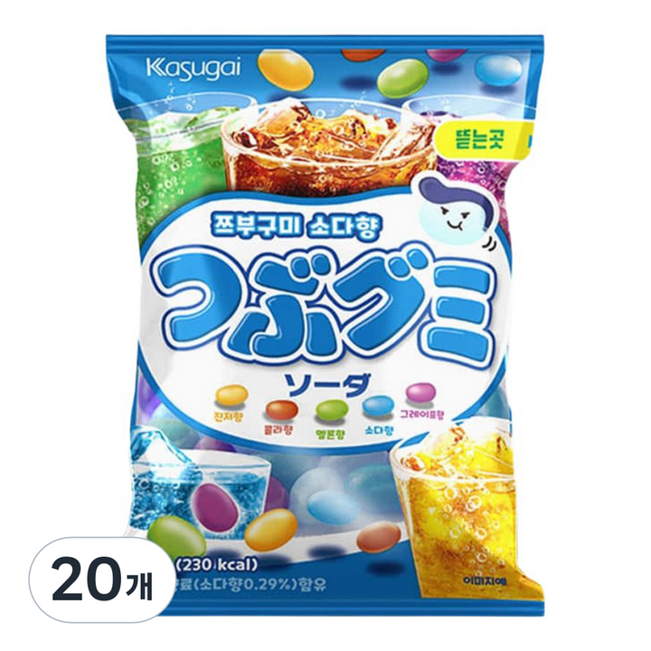 카수가이 쯔부구미 소다향, 65g, 20개