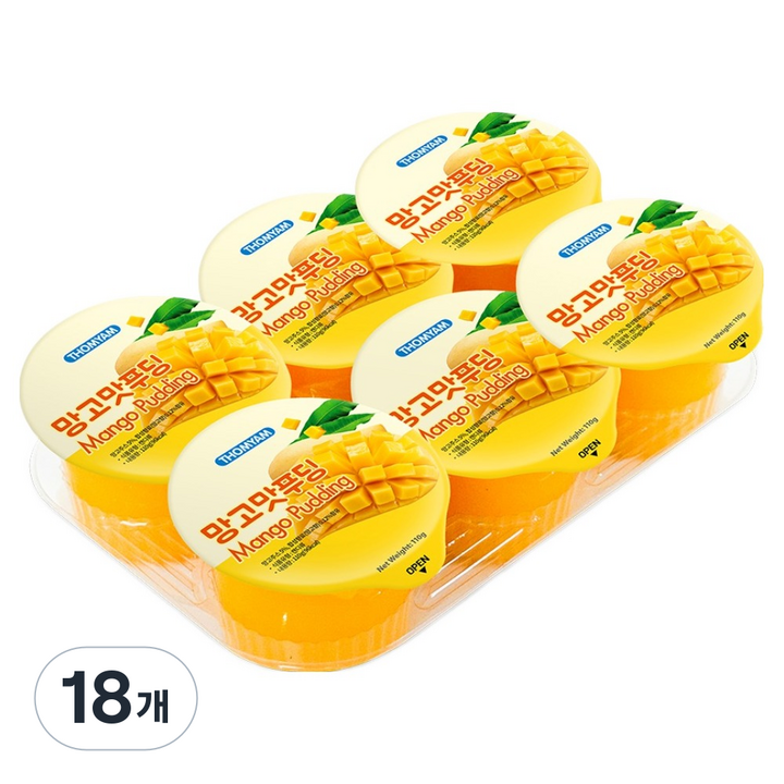 톰얌 망고맛 푸딩, 18개, 110g