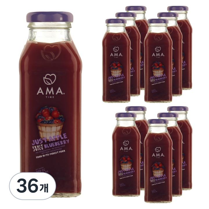 아마타임 사과 블루베리 주스, 300ml, 36개