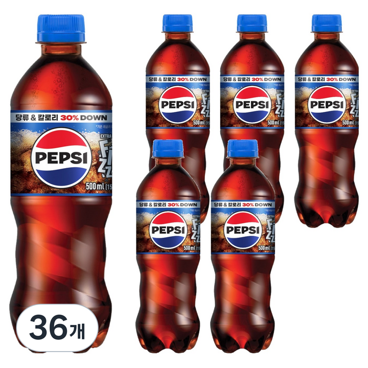 펩시 엑스트라 피즈 탄산음료, 36개, 500ml