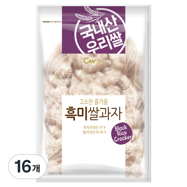 청우식품 흑미쌀과자, 16개, 160g
