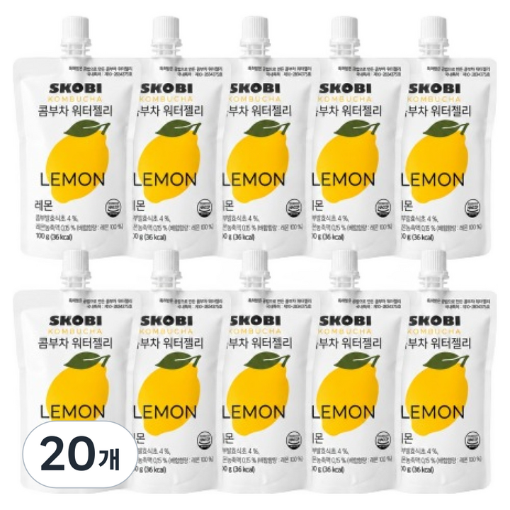 생생초 콤부차 워터젤리 레몬, 100g, 20개