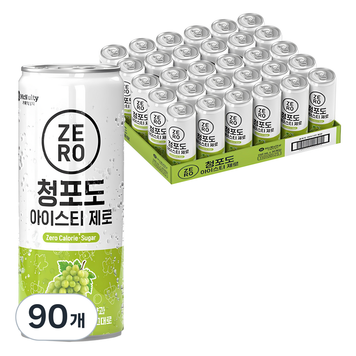 맥널티커피 청포도 아이스티 제로 RTD, 90개, 240ml