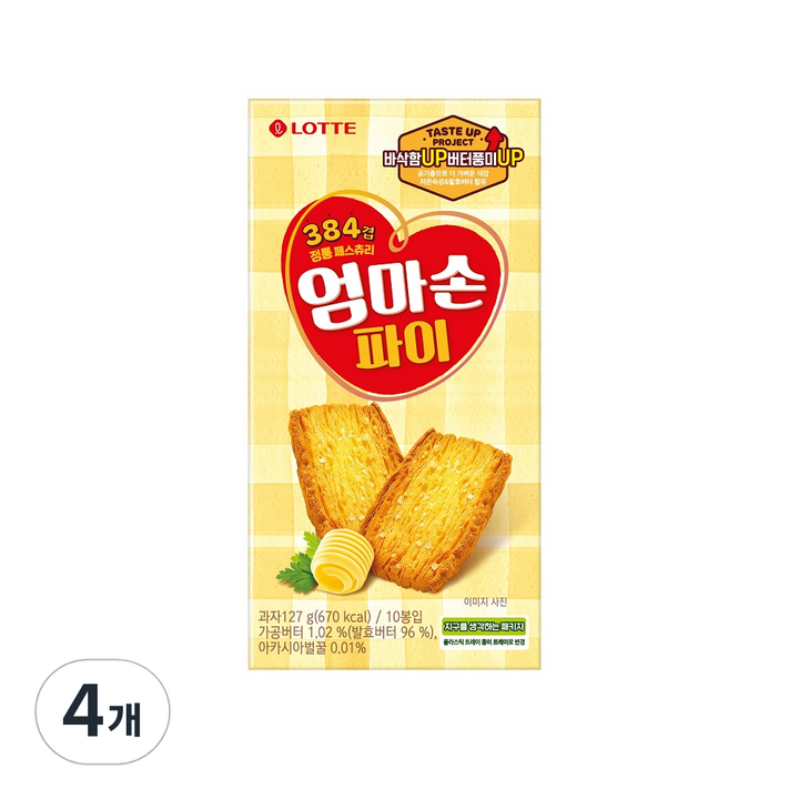 롯데웰푸드 엄마손 파이 10p, 127g, 4개