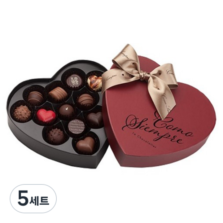 꼬모쎔쁘레 그랑크뤼 콜렉션 하트 초콜릿 세트, 5세트