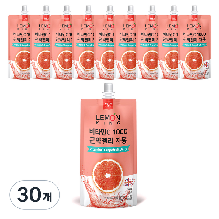 레몬킹 비타민C 1000 곤약젤리 자몽, 130ml, 30개