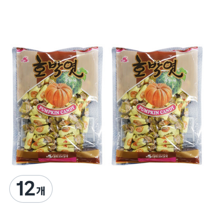 리소하우스 대용량 입가심 호박엿 카라멜 사탕, 380g, 12개, 12개