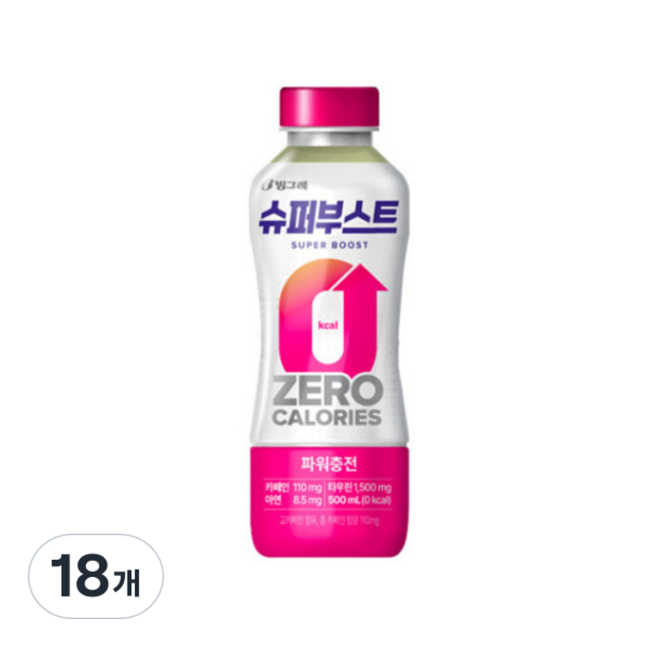 빙그레 슈퍼부스트 파워충전 에너지음료, 500ml, 18개