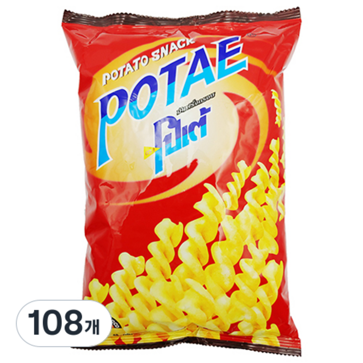 유즈풀 포테이토스낵 비닐 빨강 포테, 108개, 48g