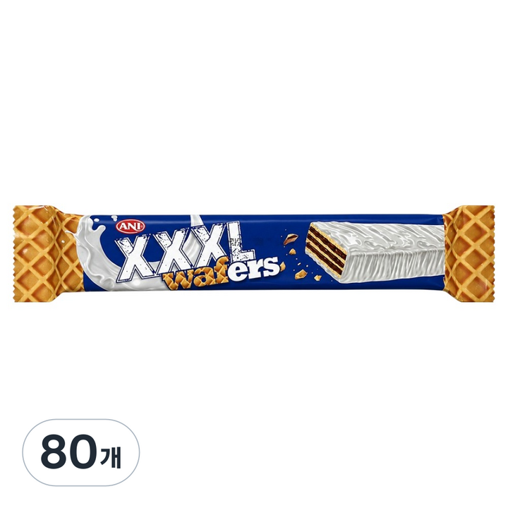 애니 엑스엑스엑스엘 화이트 컴파운드 초콜릿 웨이퍼, 80개, 65g