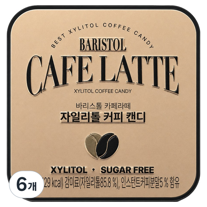 바리스톨 카페라떼 자일리톨 커피 캔디, 32g, 6개