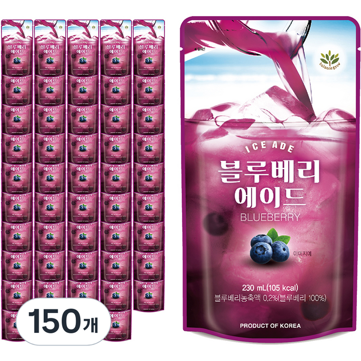 발란스그로우 블루베리 에이드, 230ml, 150개