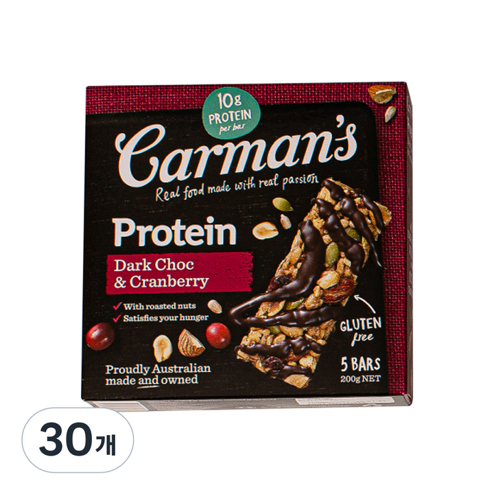 칼만스 솔티드 다크초코 아몬드 프로틴바, 40g, 30개