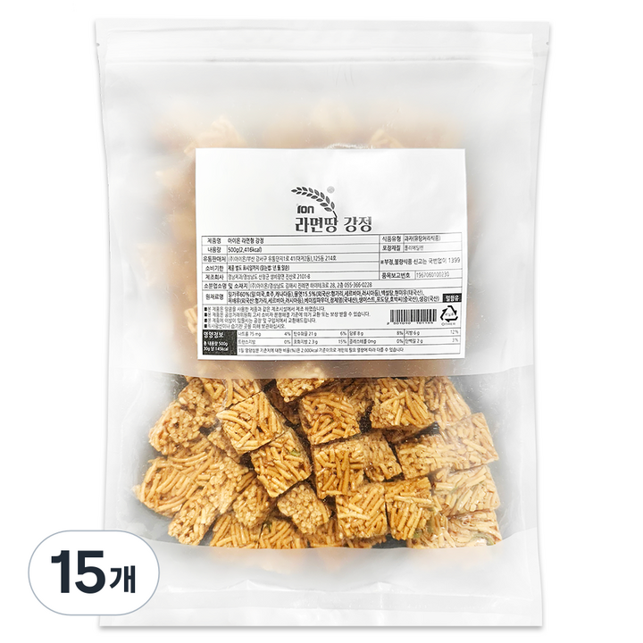 아이온 라면땅 강정, 500g, 15개