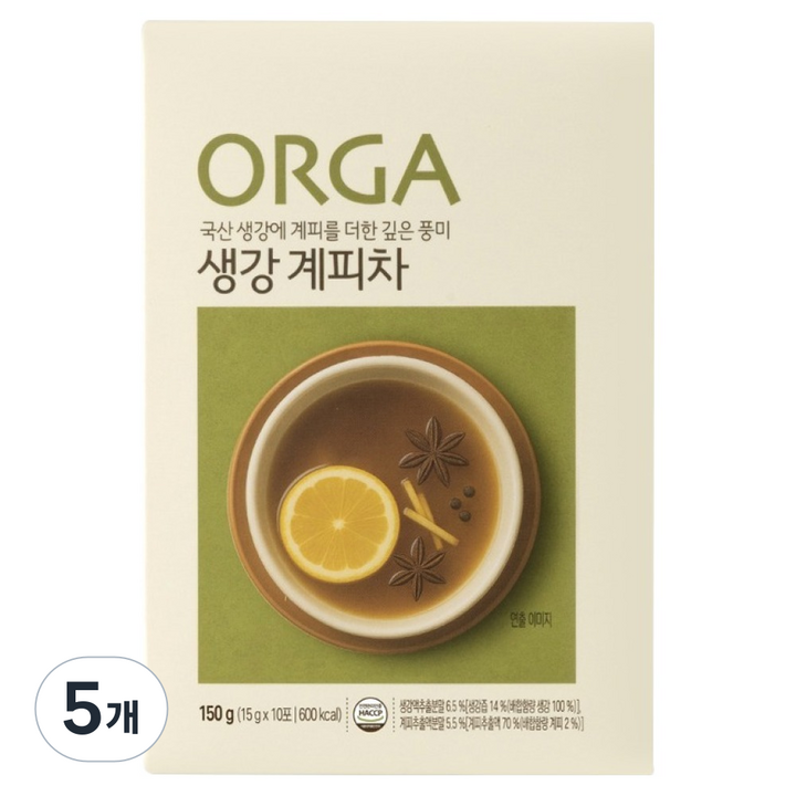 올가홀푸드 생강 계피차, 15g, 10개입, 5개