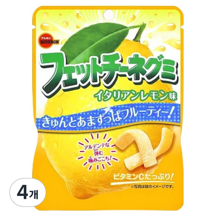 부르본 페투치니 젤리 레몬, 4개, 50g
