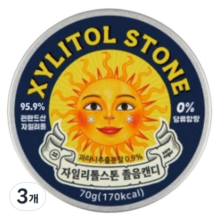 자일리톨스톤 졸음캔디, 3개, 70g