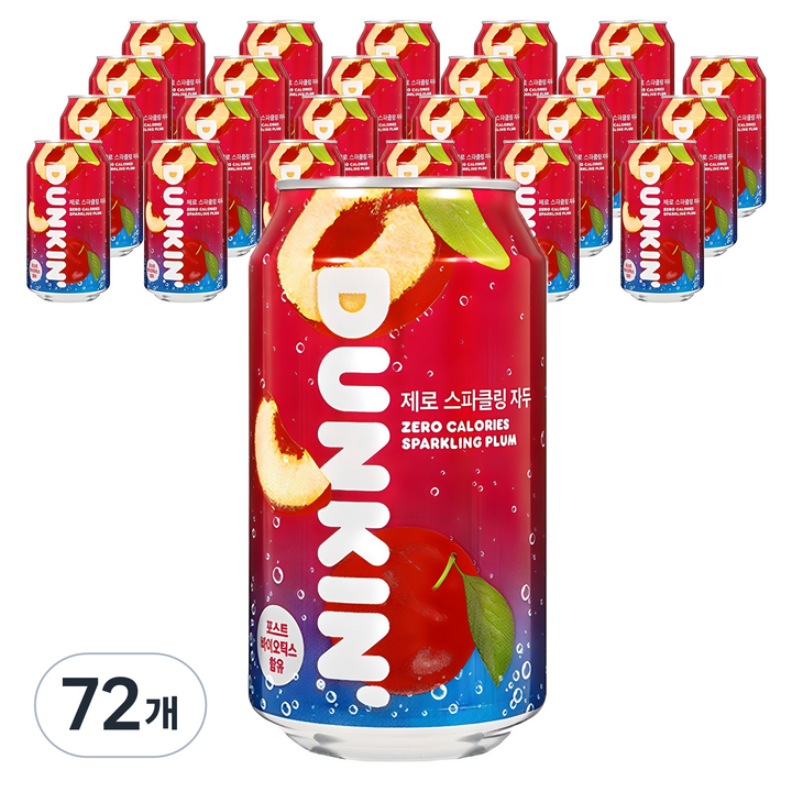 던킨도너츠 제로 스파클링 자두, 350ml, 72개