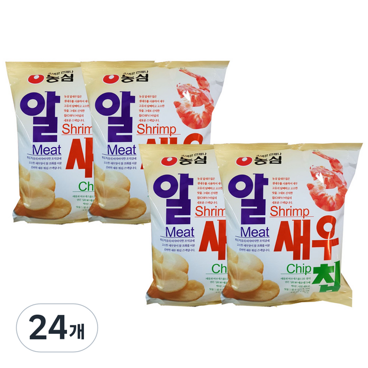 농심 알새우칩, 130g, 24개