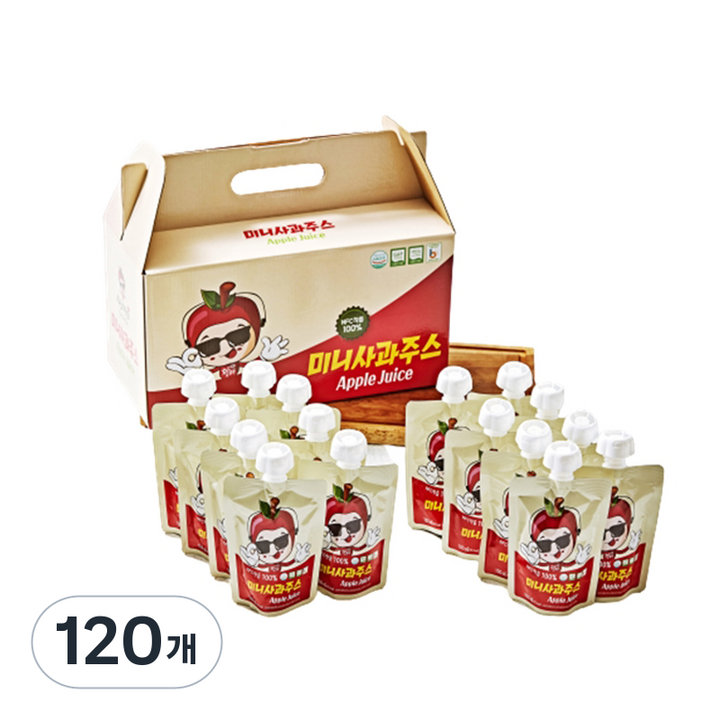 사과깡패 미니사과주스 스파우트, 100ml, 120개