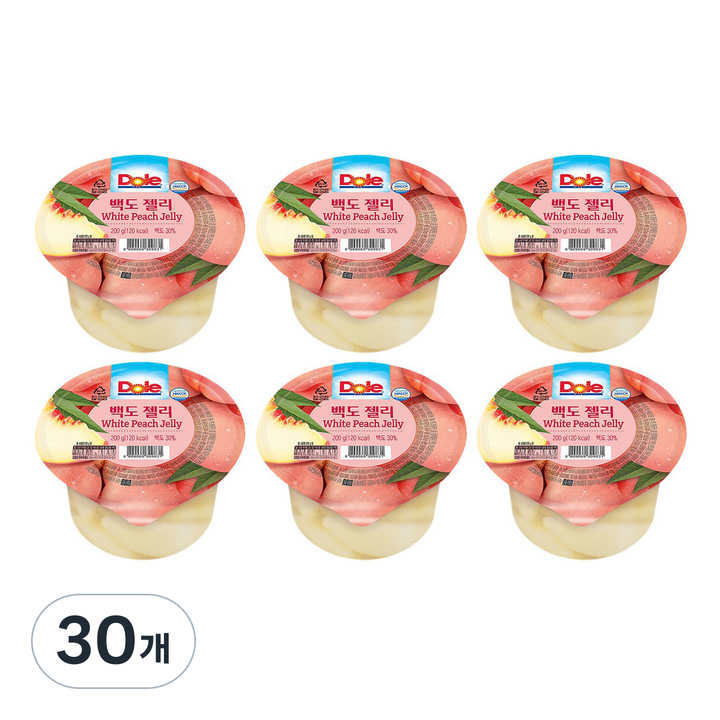 돌 백도 컵젤리 1개입, 200g, 30개