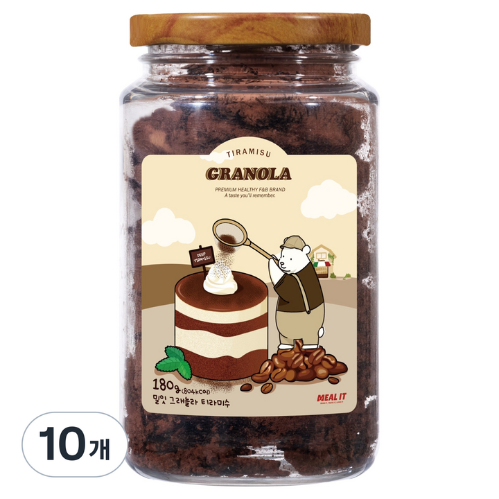 밀잇 청크형 그래놀라 티라미수맛, 180g, 10개