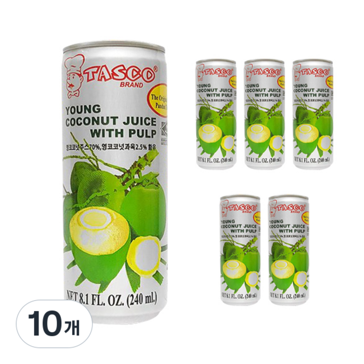 타스코 YOUNG COCONUT JUICE WITH PULP, 240ml, 60개