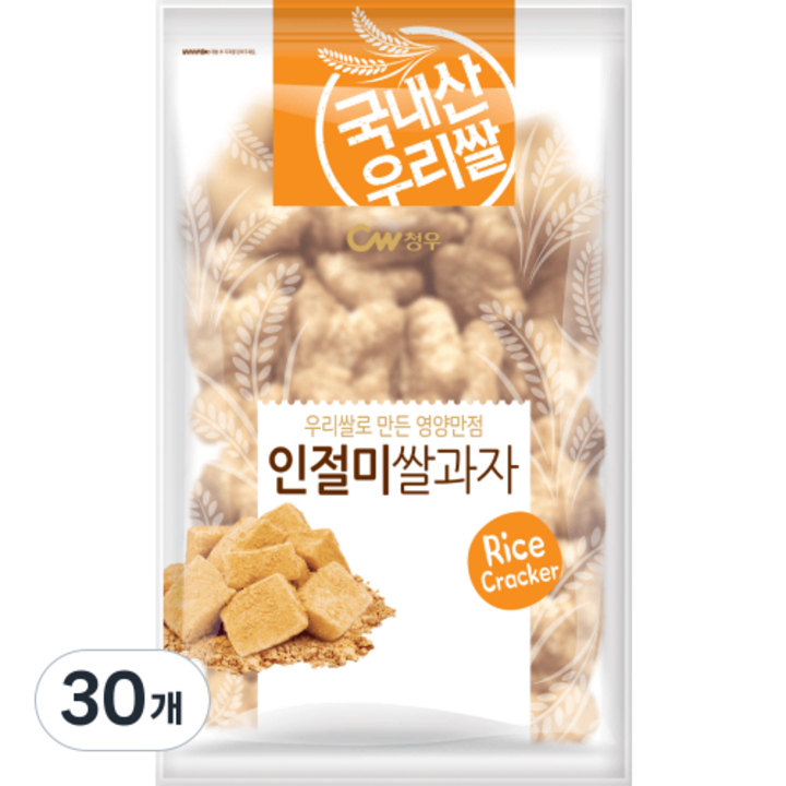 청우식품 인절미 쌀과자, 280g, 30개