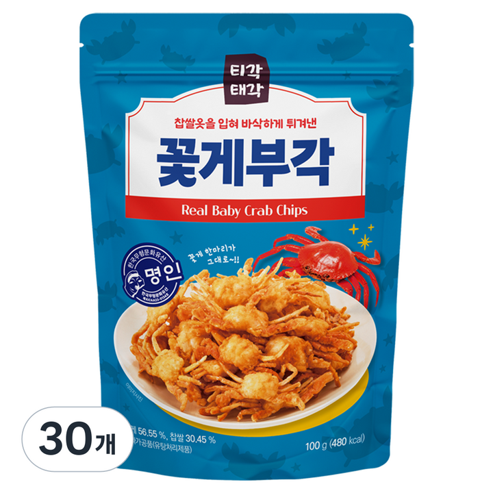 티각태각 꽃게 부각, 100g, 30개