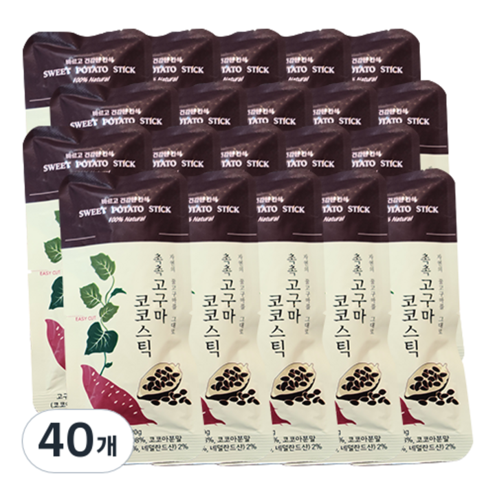 한울푸드 촉촉 고구마 코코스틱, 20g, 40개